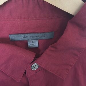 John Varvatos Red Casual Button Down Shirt